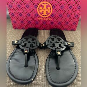 Tory Burch Miller Perfect Black Sandals Size 7.5